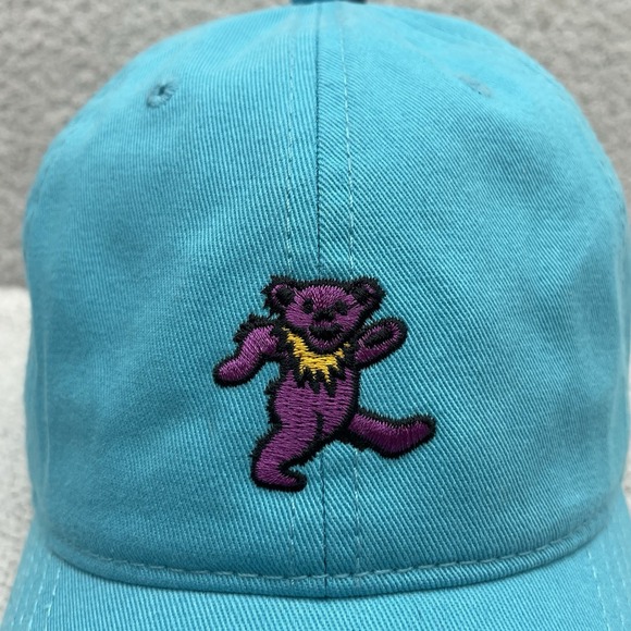 Grateful Dead Hat Mens Strapback Blue Purple Dancing Bear Dad Cap Music Hippie - Picture 3 of 10
